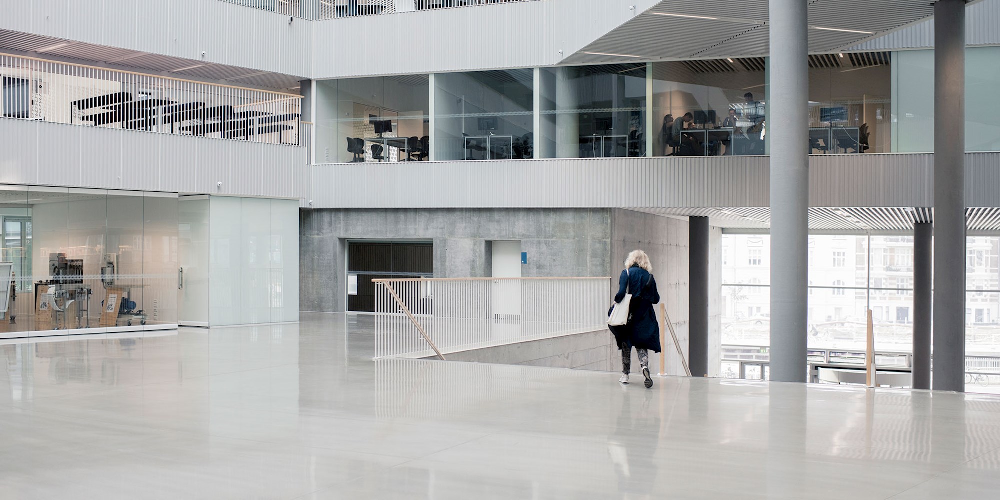 Woman walking down the stairs